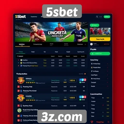 Interface e design do site 5sbet